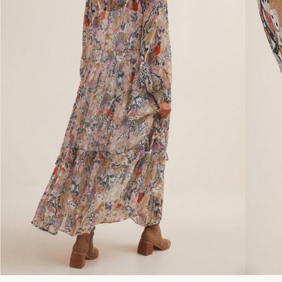 Anthropologie The Marais Printed Chiffon Maxi Dress - Picture 4 of 9